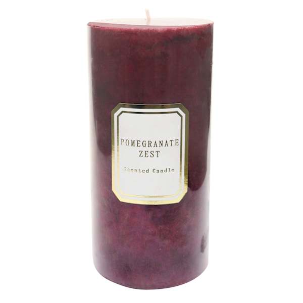 Providence Pomegranate Zest Scented Pillar Candle, 3x6
