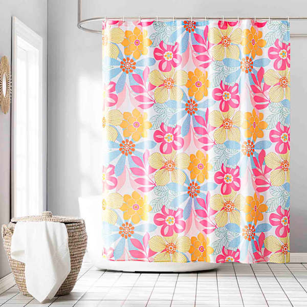 13-Piece Lola Multicolor Floral Shower Curtain Set, 70x72