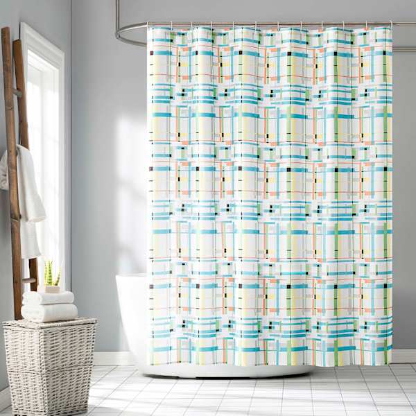 13-Piece Vinton Multicolor Striped Shower Curtain Set, 70x72