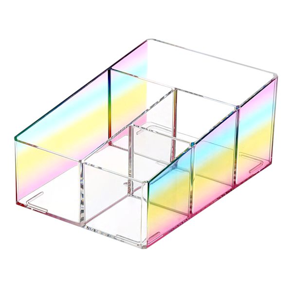 4-Compartment Rainbow Cosmetic Organizer