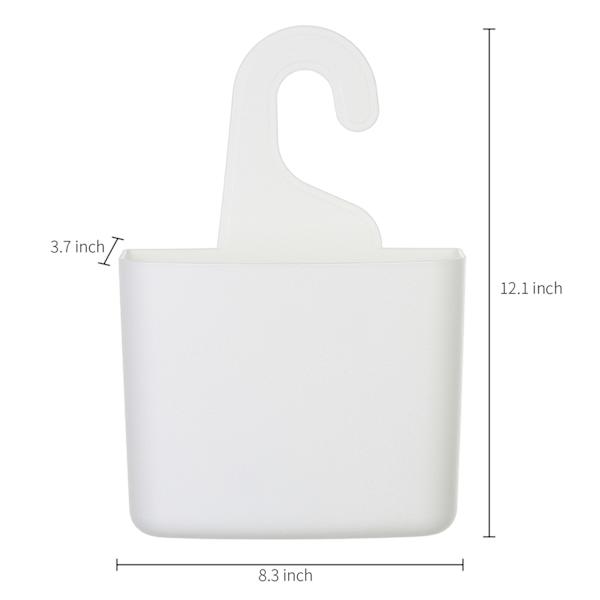 Shower Caddy with Hook, White