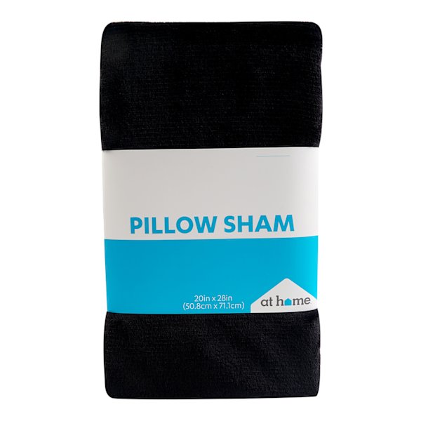 Black Plush Pillow Sham, 20x28