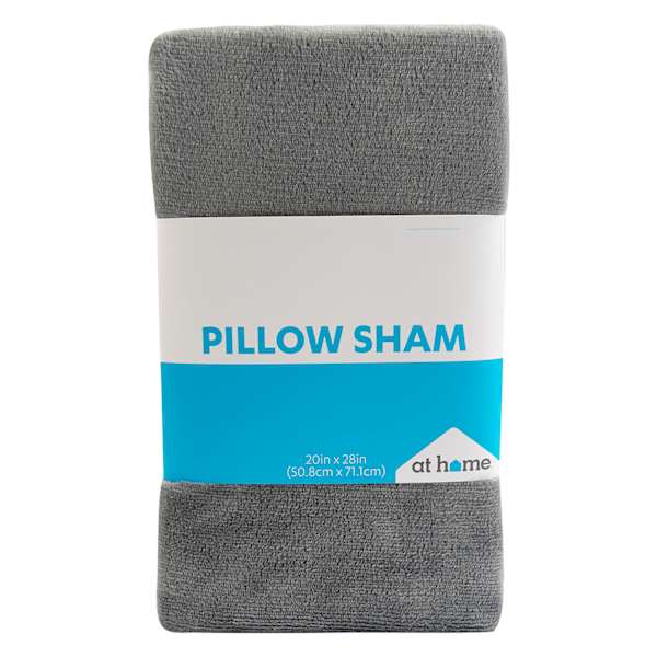 Grey Plush Pillow Sham, 20x28