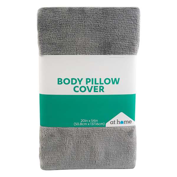 Grey Plush Body Pillow Cover, 20x54
