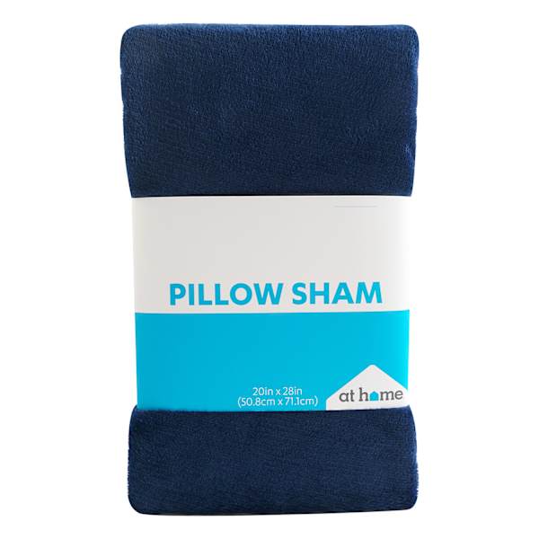 Navy Blue Plush Pillow Sham, 20x28