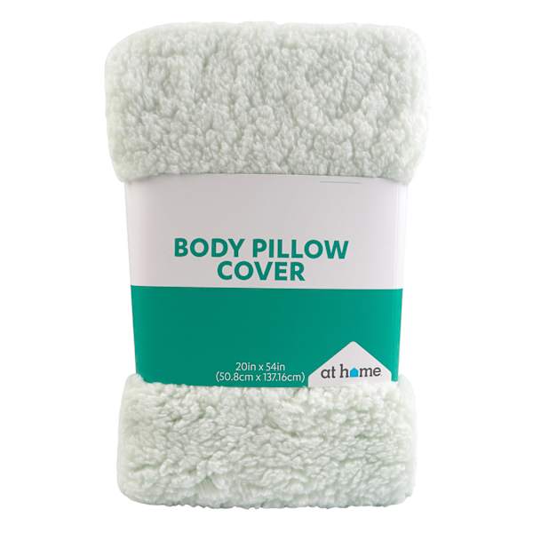 Aqua Sherpa Body Pillow Cover, 20x54