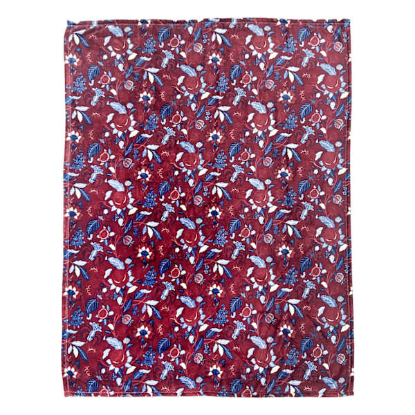 Providence Micro Plush Jacobean Floral Throw Blanket, 50x60
