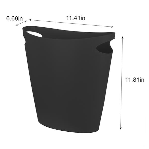 Black Oval Trash Bin, 7.7l
