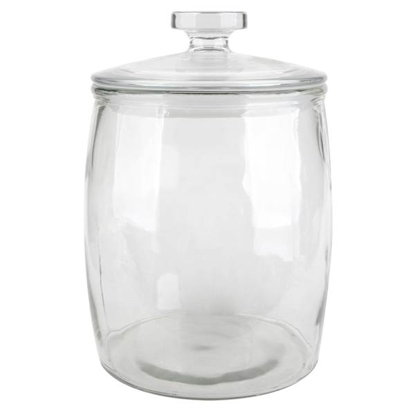Clear Glass Canister with Flat Knob Glass Lid, 80oz