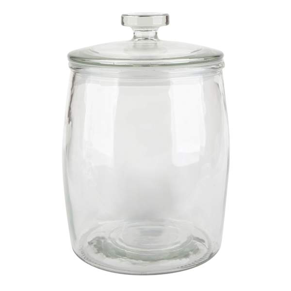 Clear Glass Canister with Flat Knob Glass Lid, 143oz