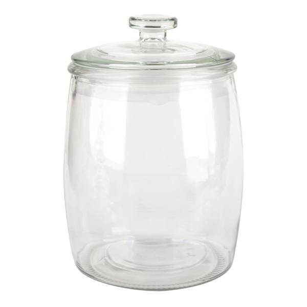 Clear Glass Canister with Flat Knob Glass Lid, 258oz