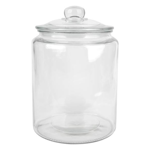 Clear Glass Canister with Round Knob Lid, 62oz