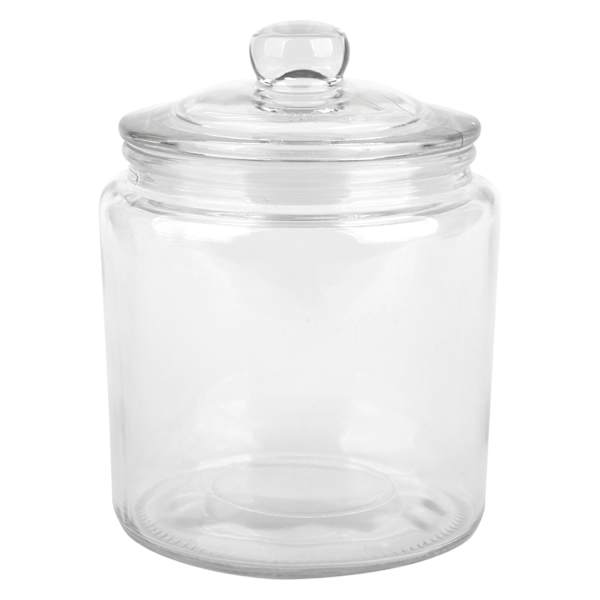 Clear Glass Canister with Round Knob Lid, 135oz