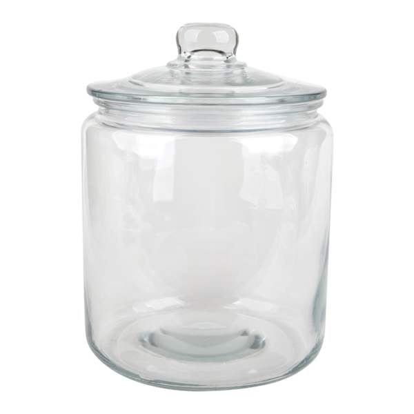 Clear Glass Canister with Round Knob Glass Lid, 195oz