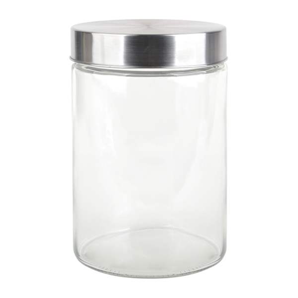 Glass Canister with Screw On Metal Lid, 37oz