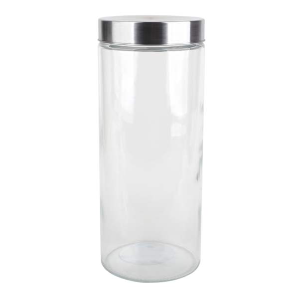 Glass Canister with Screw On Metal Lid, 67oz
