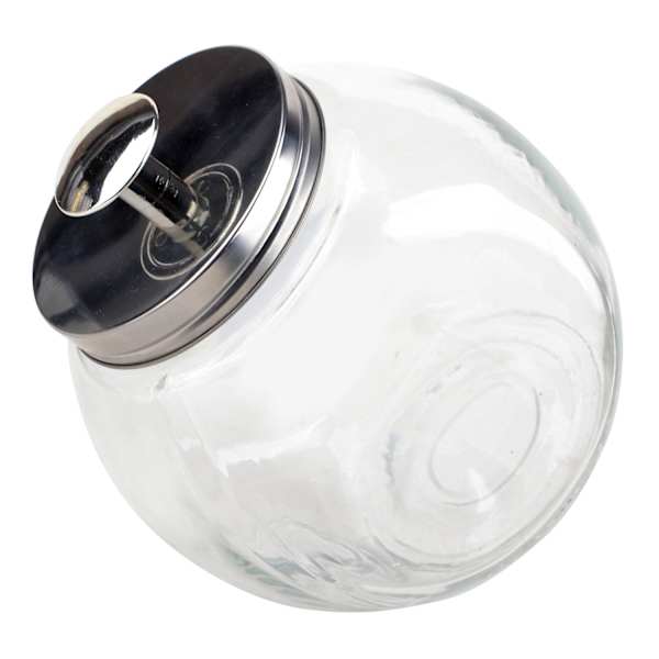 Clear Glass Penny Jar Canister with Metal Lid, 72oz