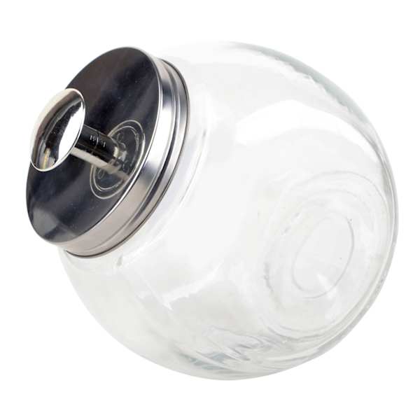Clear Glass Penny Jar Canister with Metal Lid, 96oz