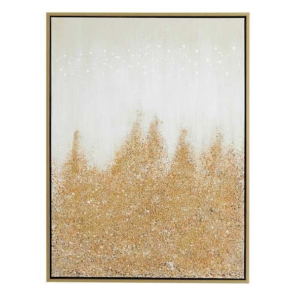 Framed Gold Glitter Abstract Enhanced Canvas Wall Art, 30x40