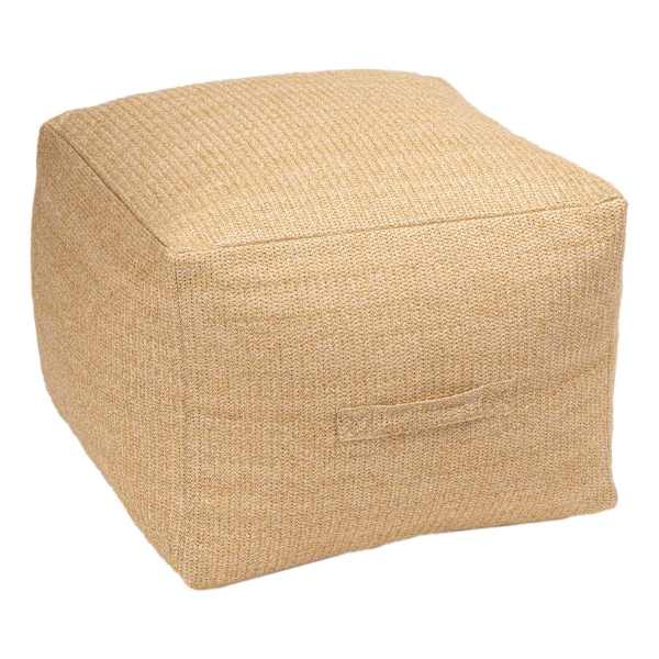 Brown Hermosa Outdoor Pouf, 20"