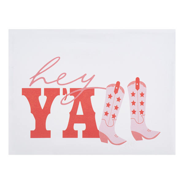 Hey Y'all Boots Canvas Print Wall Decor, 16x12