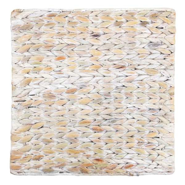 Honeybloom Woven Natural Square Placemat, White