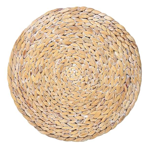 Honeybloom Whitewashed Round Water Hyacinth Placemat