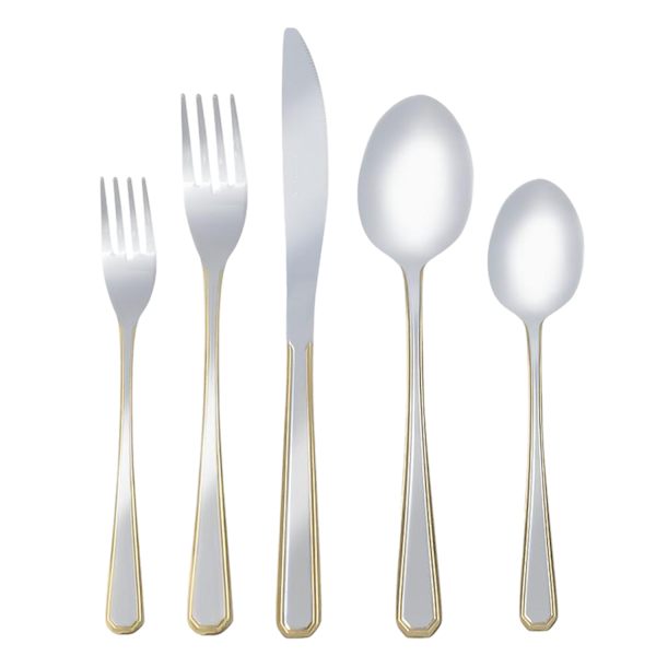Providence 20-Piece Silver & Gold Flatware Set