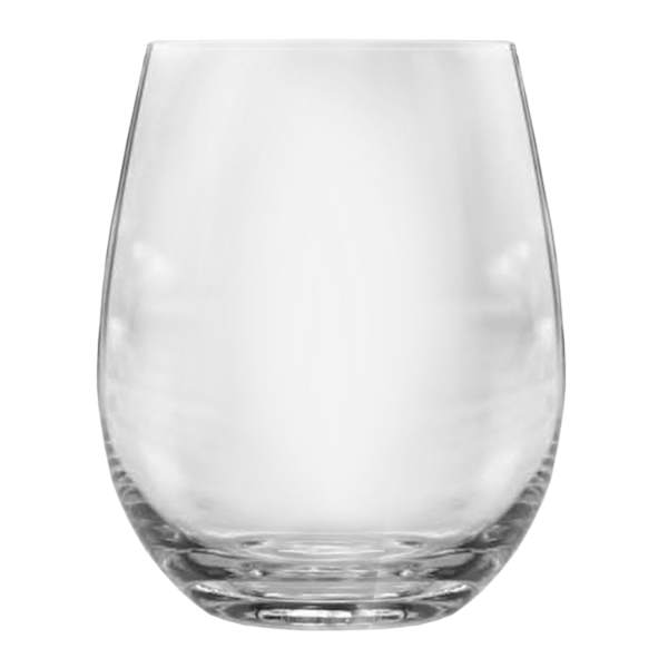 Set of 4 Stemless Crystal Wine Glasses, 19oz