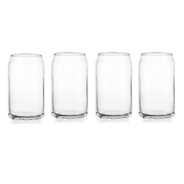 Set of 4 Basic Beer Can Glasses, 16oz