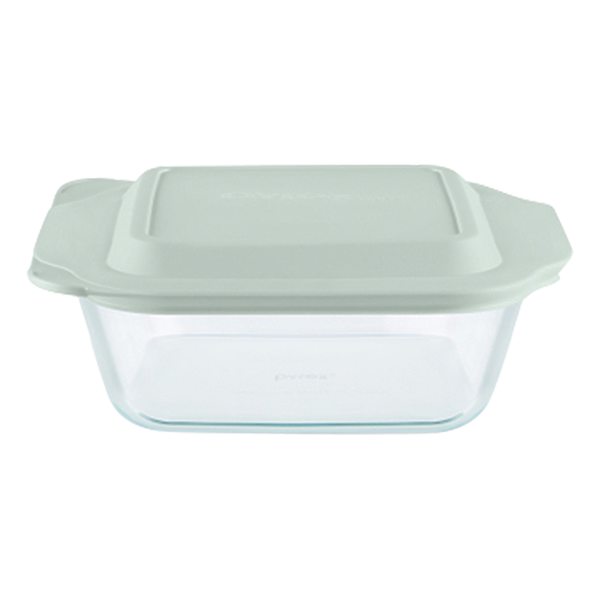 Pyrex Deep Dish Baking Dish with Sage Lid, 8"