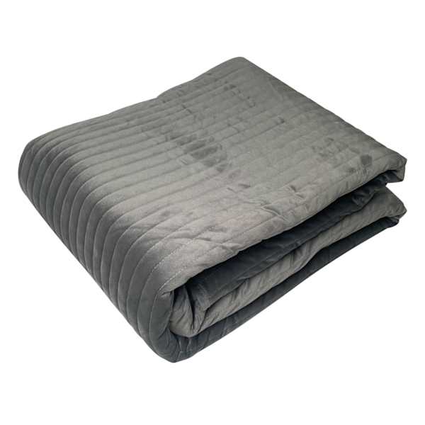 Honeybloom 3-Piece Dark Grey Velvet Quilt Set, King