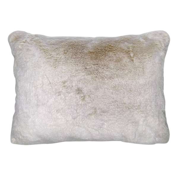 Ivory Luxury Chinchilla Faux Fur Throw Pillow 14x20