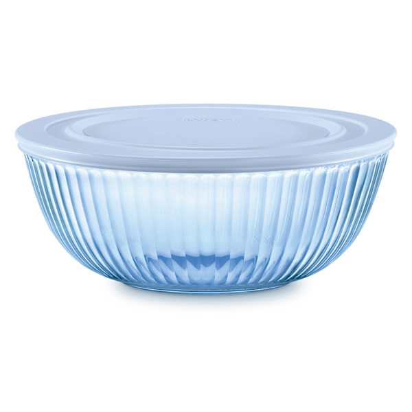 Pyrex Blue Prepware Bowl with Lid, 4.5qt
