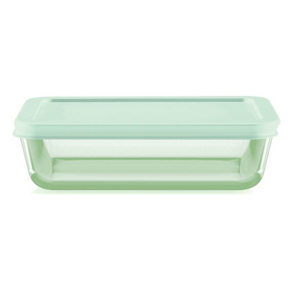 Pyrex Green Glass Rectangle Food Storage Container, 3c