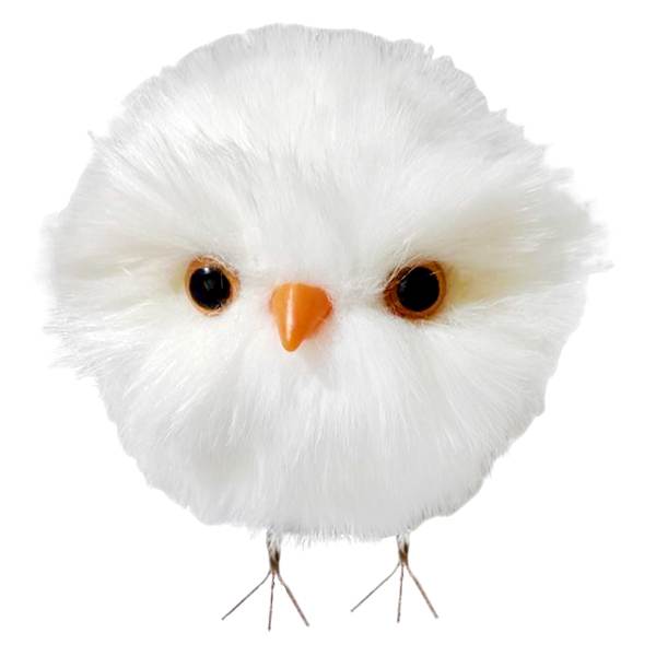 Homespun Holiday White Owl, 4"