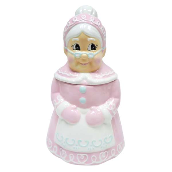 Mrs. Claus' Bakery Pink Mrs. Claus Cookie Jar