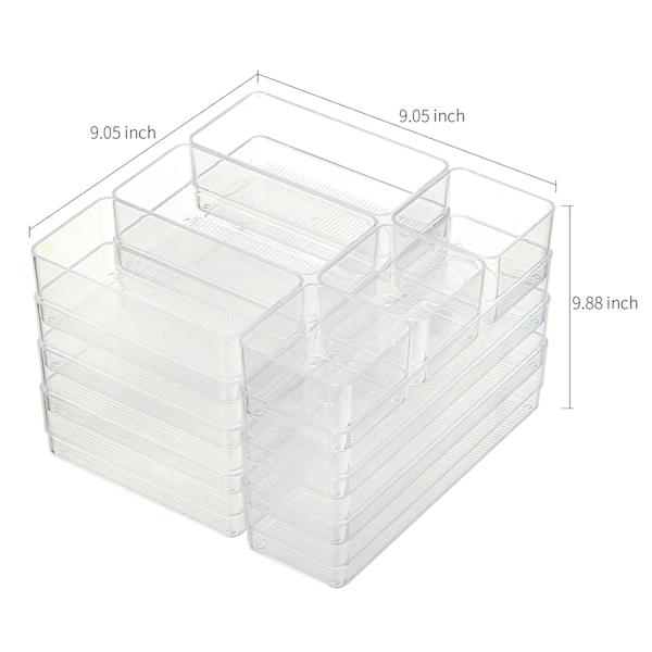 13-Piece Clear Kitchen Drawer Storage