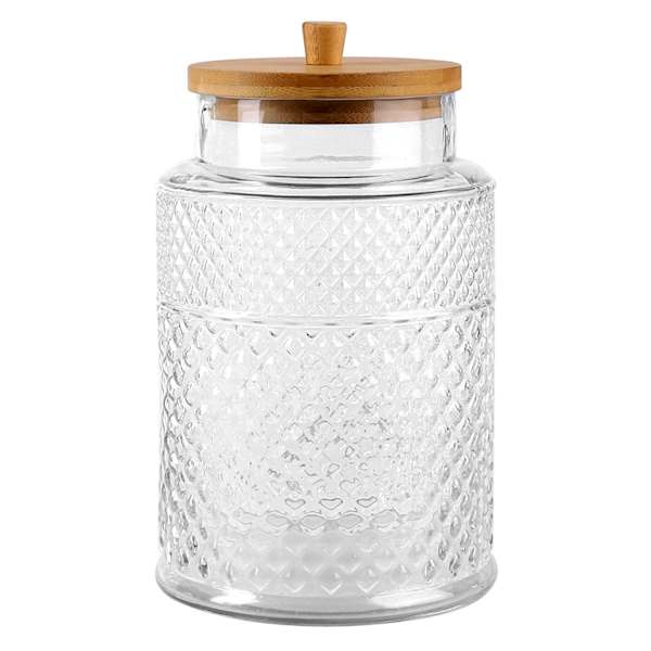 Glass Jar with Wooden Lid, 10.5"