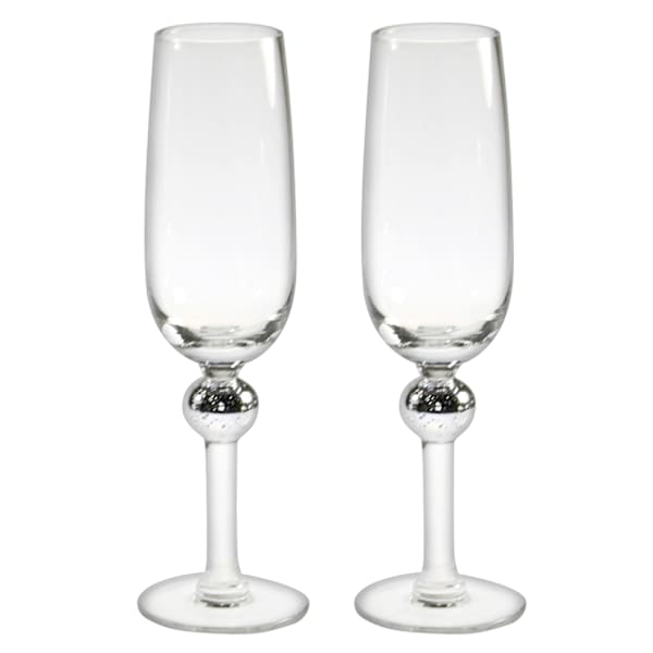 WED S/2 Silv Ball Champ Flutes