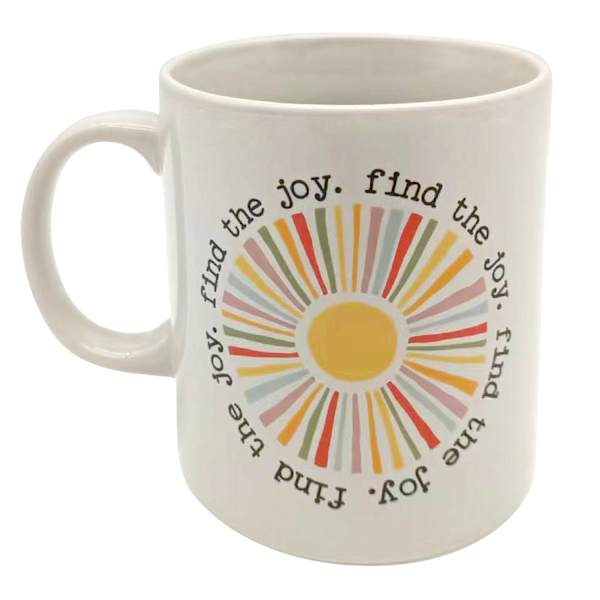 White Find The Joy Mug