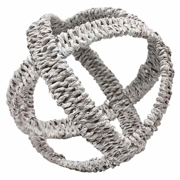 Ty Pennington White Seagrass Modern Orb, 7"