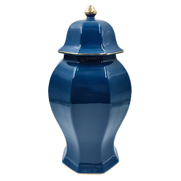 Providence Navy Ceramic Jar, 13"