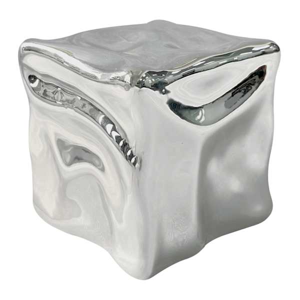 Crosby St. Silver Wavy Cube, 3"