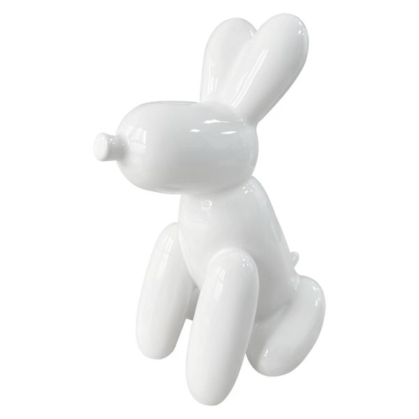 White Ceramic Balloon Dog, 8.5"