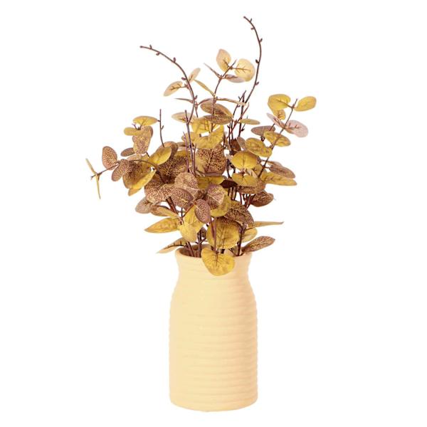 Eucalyptus in Yellow Ceramic Pot, 16.5"