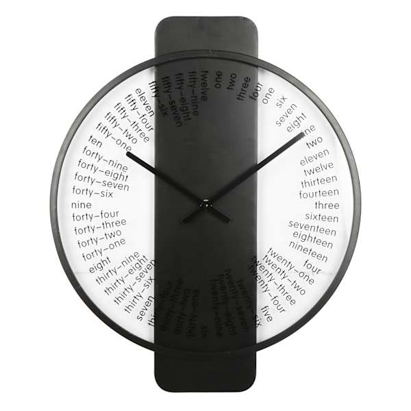 Crosby St. Glass Word Round Wall Clock, 15x19