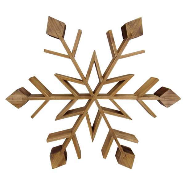 Natural Wood Snowflake, 24"
