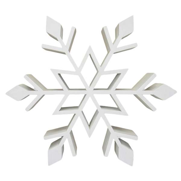 White Wood Snowflake, 15"