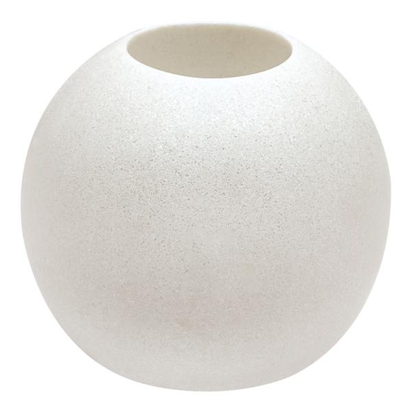 Crosby St. White Stone Sphere Tealight Holder, 3.5"